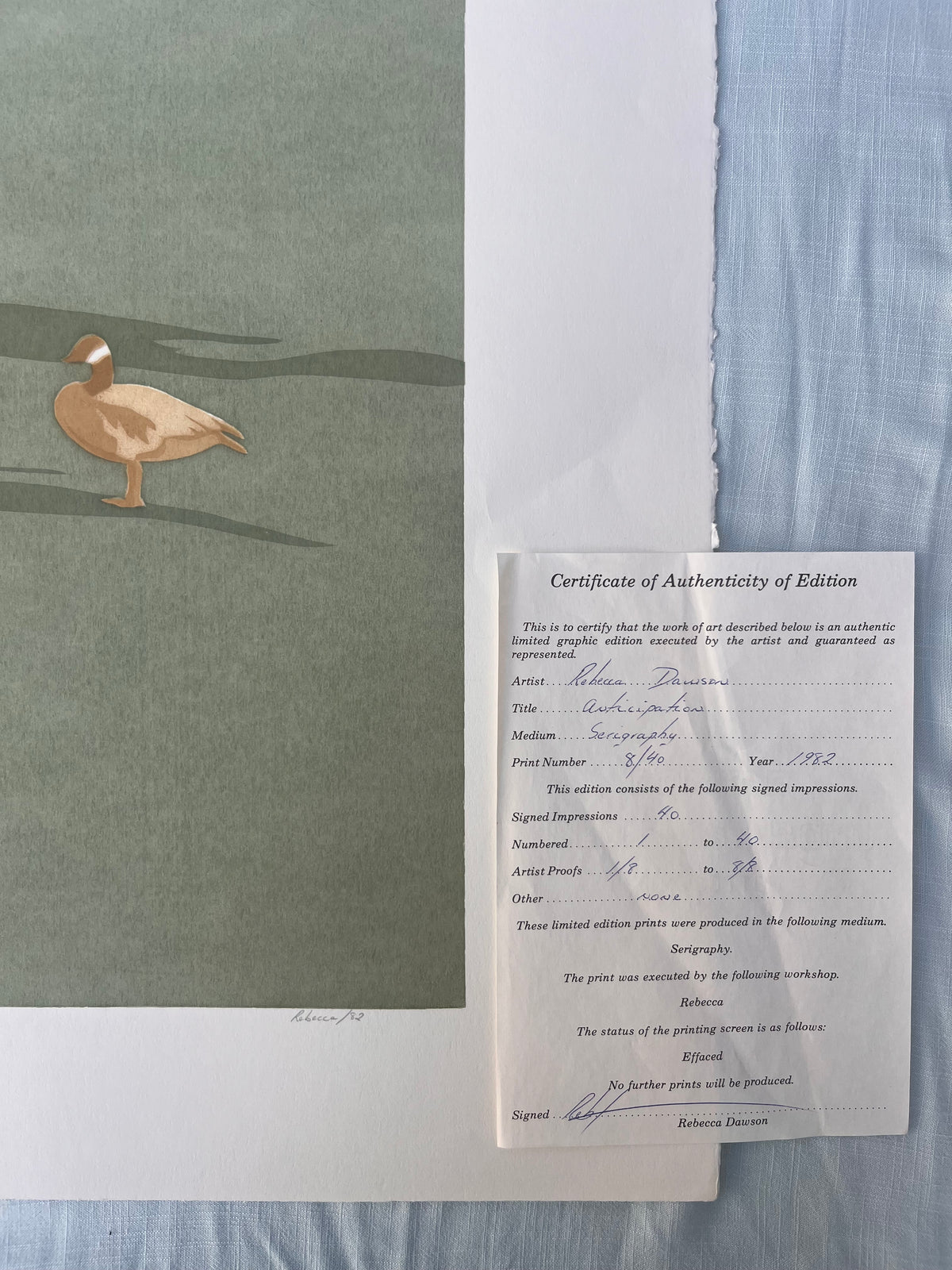 “Anticipation” by Rebecca Dawson - Silk Screen print
