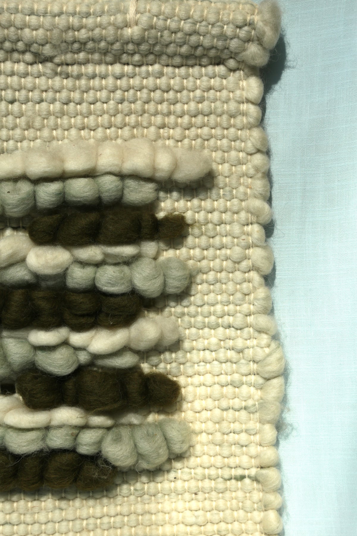 1960's wool tapestry in moss green
