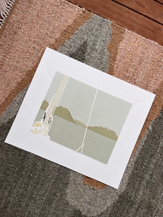 “Dropped Sails” by Rebecca Dawson silk screen print