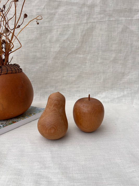 Pair of wood turned fruit