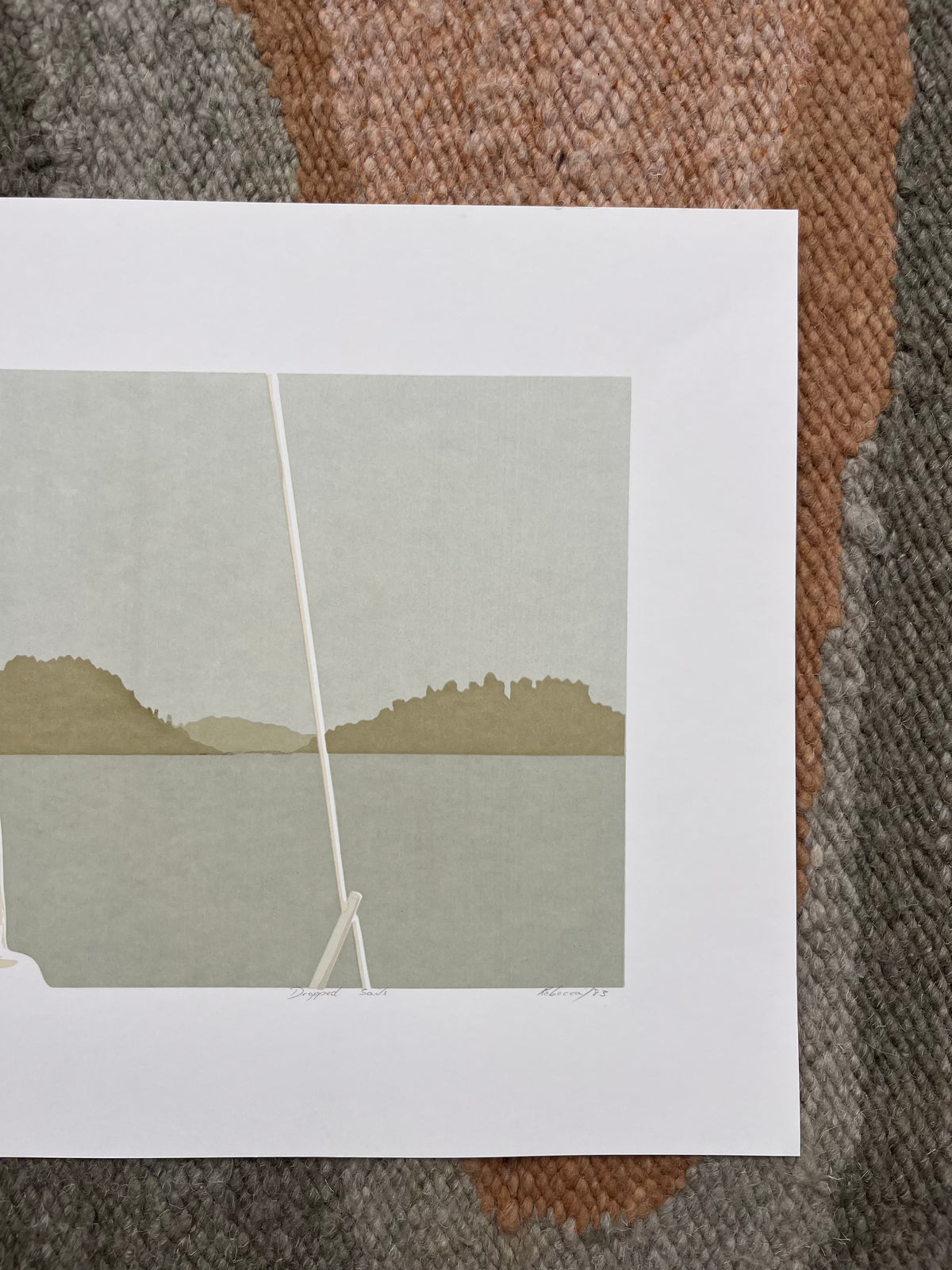“Dropped Sails” by Rebecca Dawson silk screen print