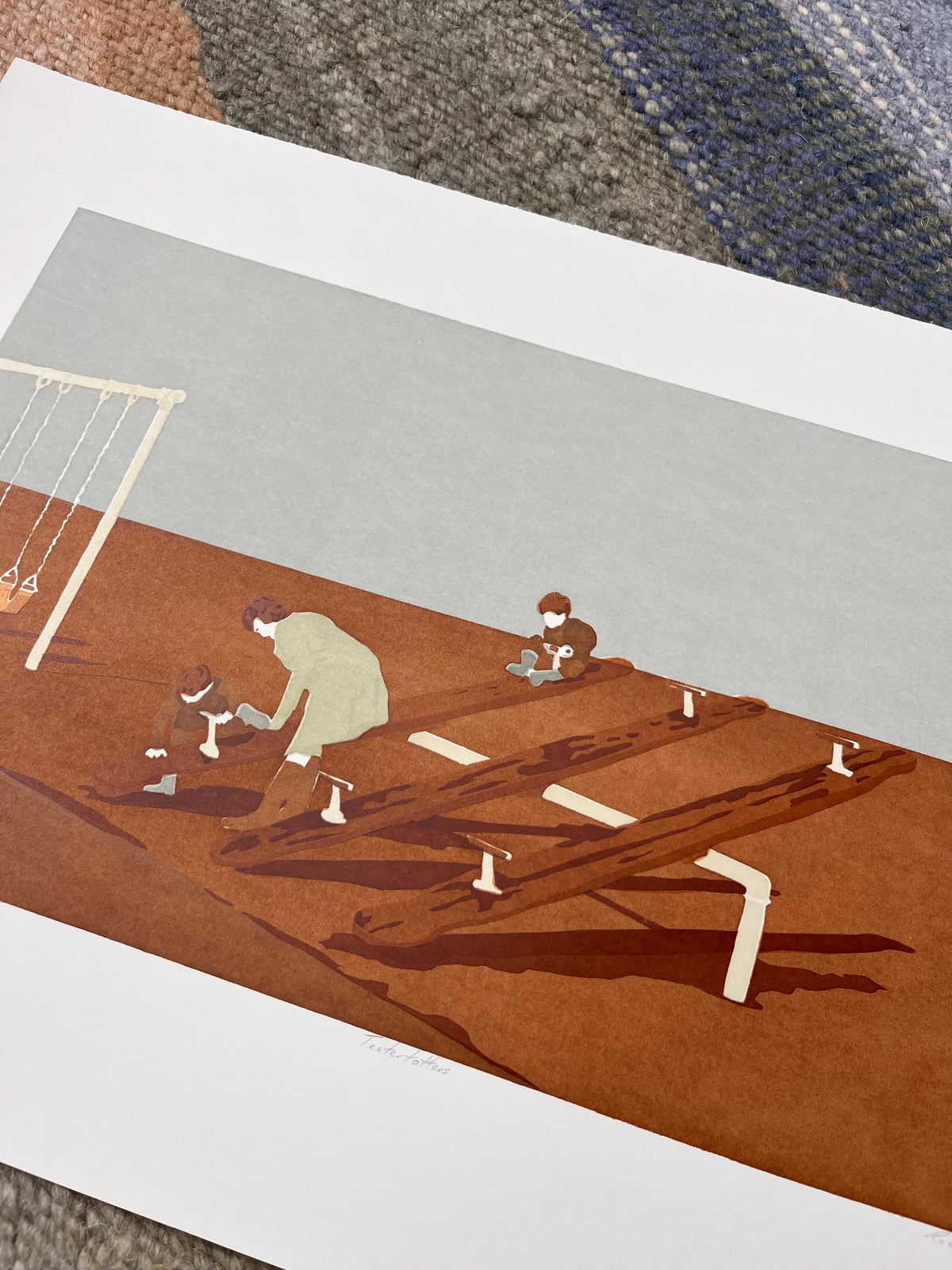 “Teetertotters” by Rebecca Dawson silk screen print