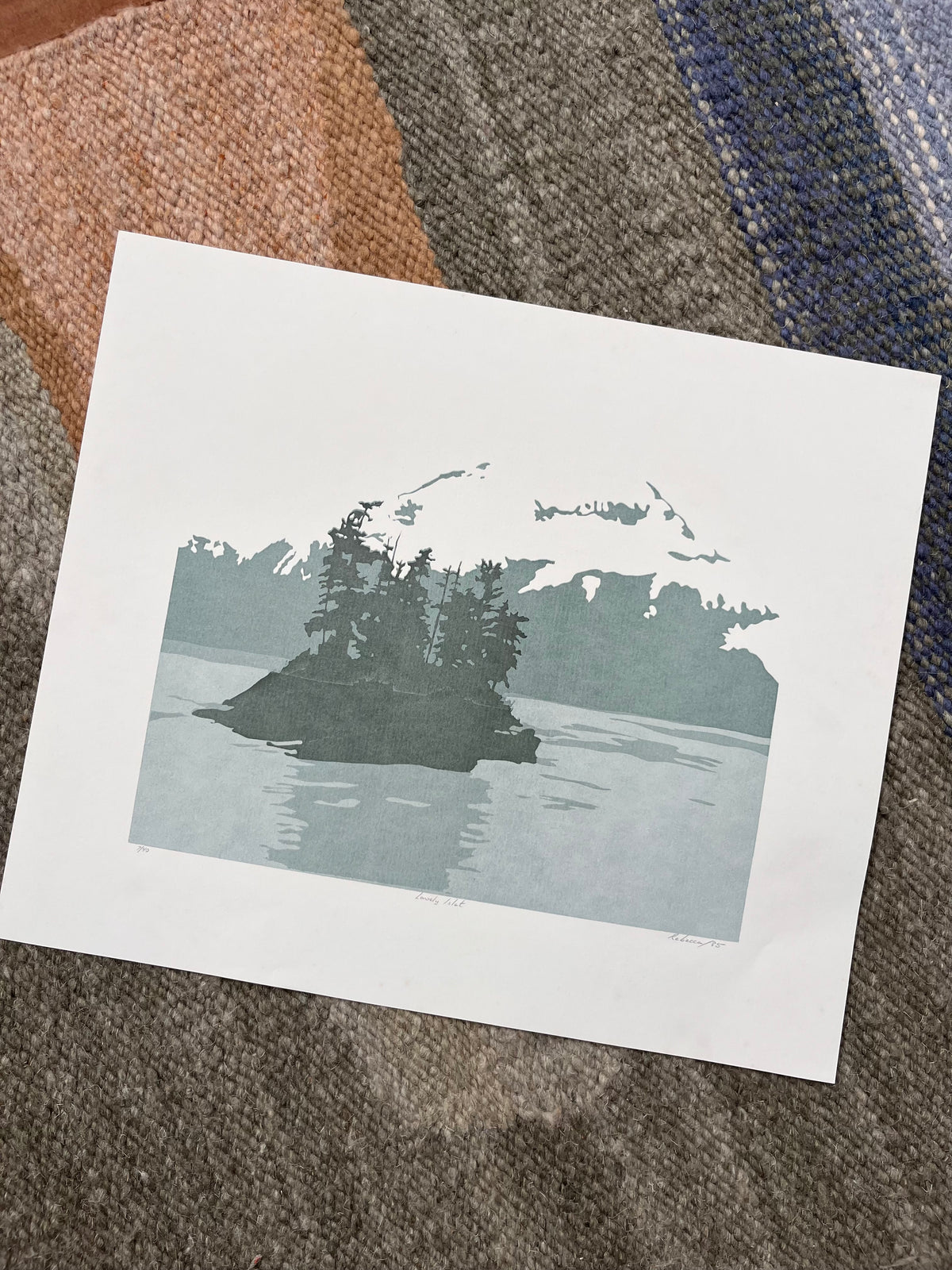 “Lonely Islet” by Rebecca Dawson silk screen print