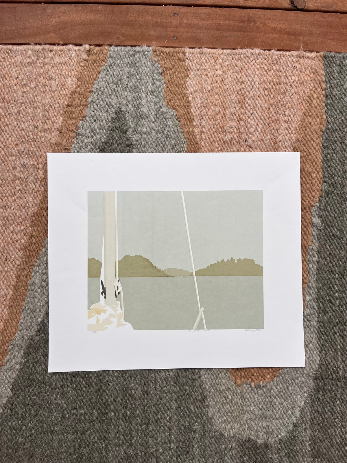“Dropped Sails” by Rebecca Dawson silk screen print