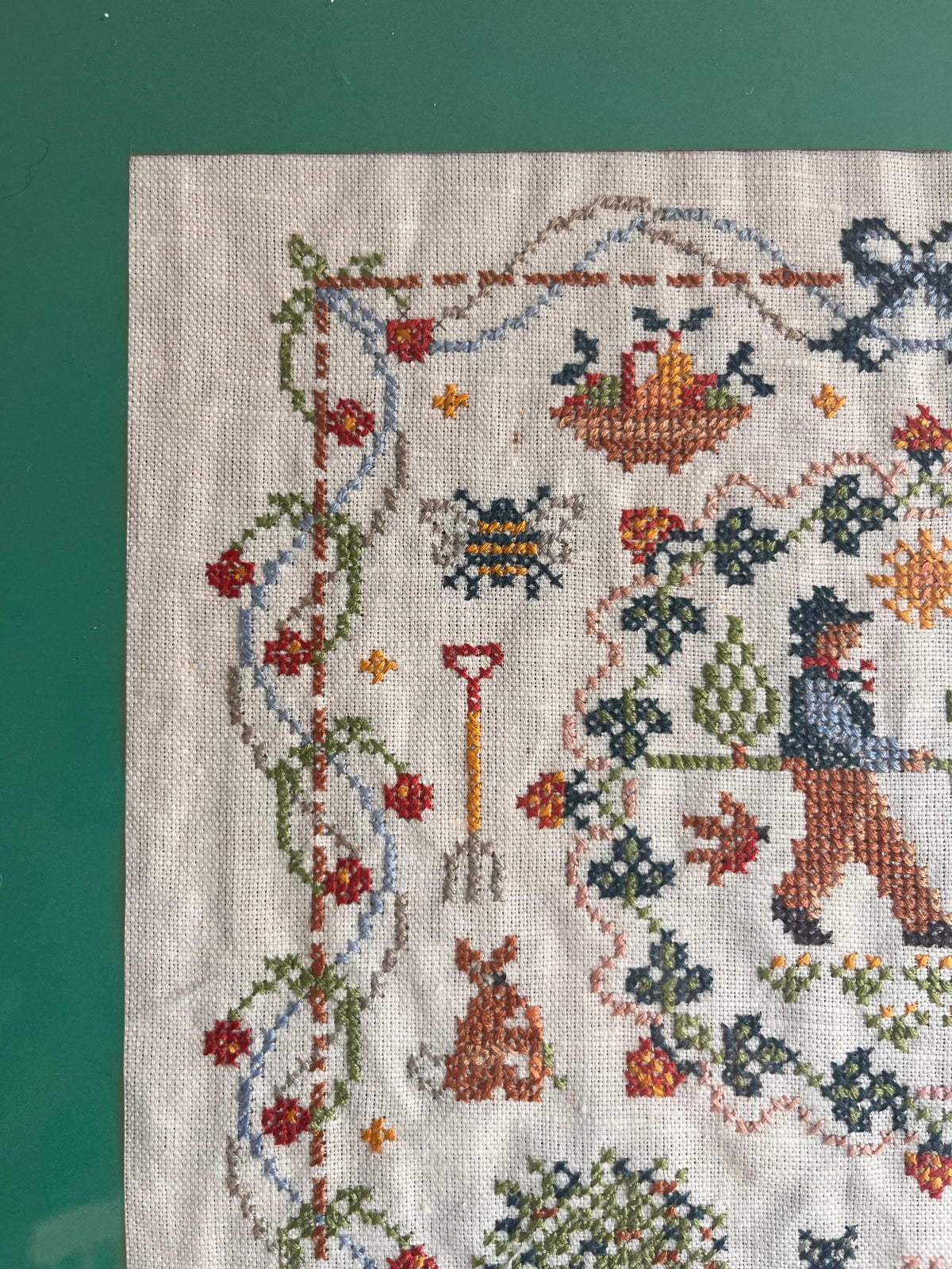 Vintage gardener needle point