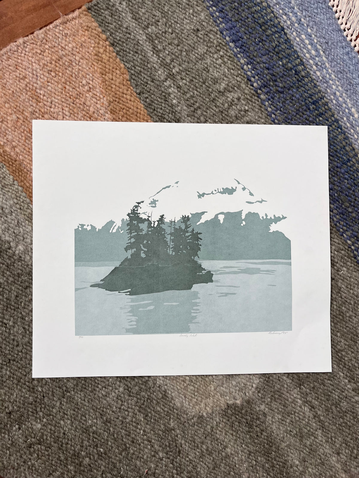 “Lonely Islet” by Rebecca Dawson silk screen print