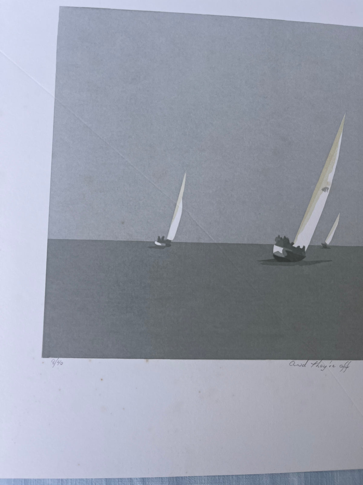 “And they’re off” by Rebecca Dawson silk screen print