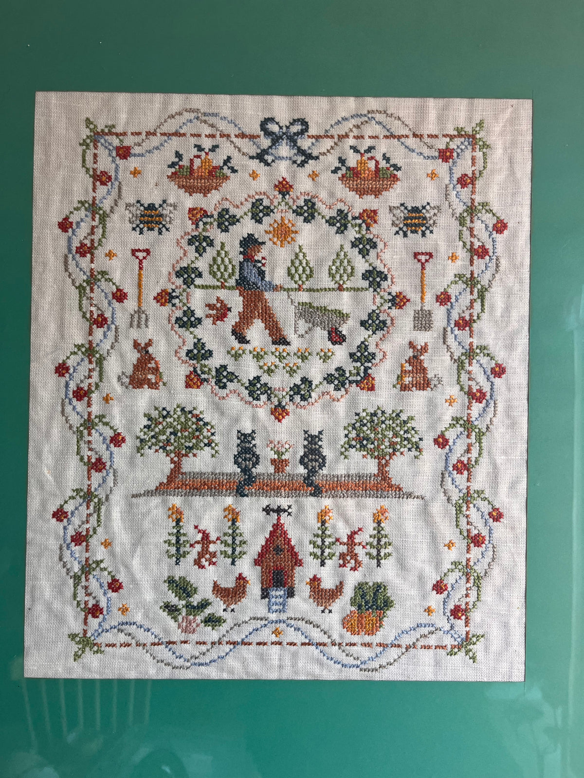 Vintage gardener needle point