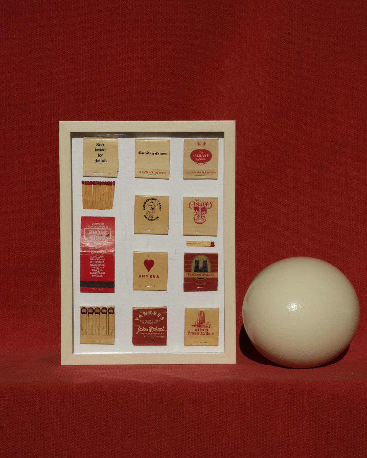 Large vintage matchstick box art