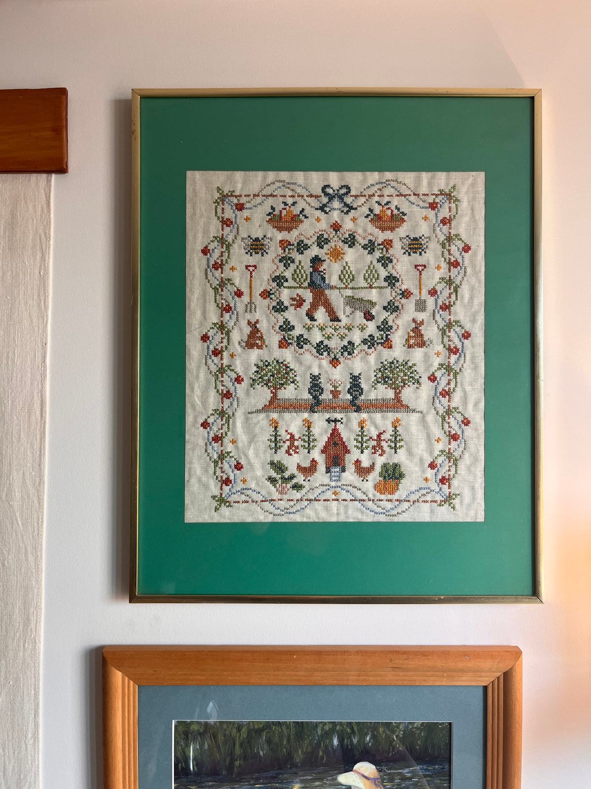 Vintage gardener needle point