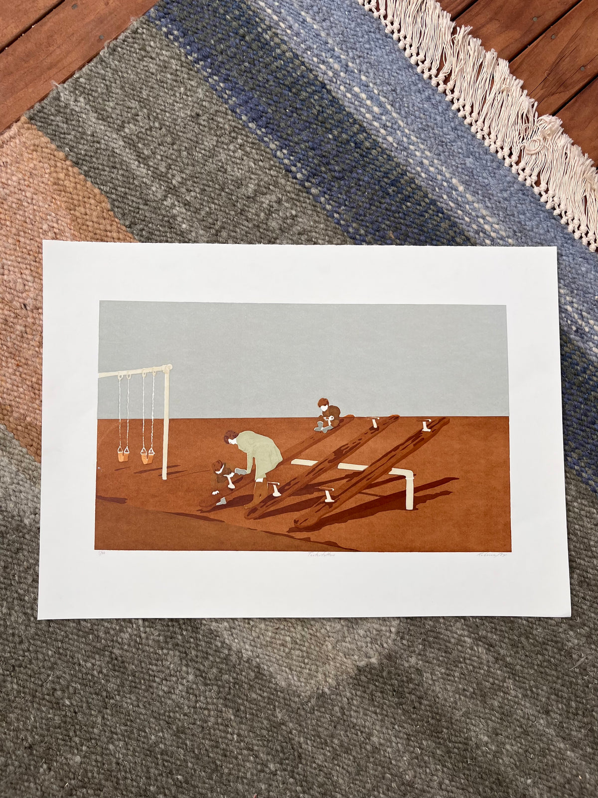 “Teetertotters” by Rebecca Dawson silk screen print