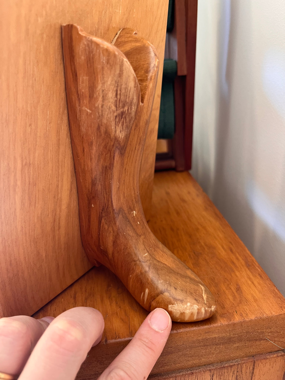Wooden carved cowboy Book ends