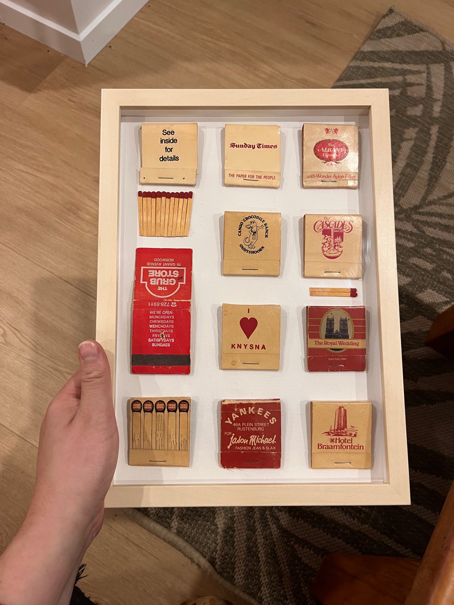 Large vintage matchstick box art
