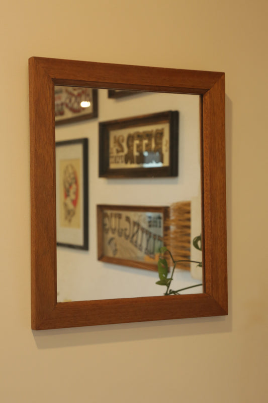 Vintage oak hanging mirror