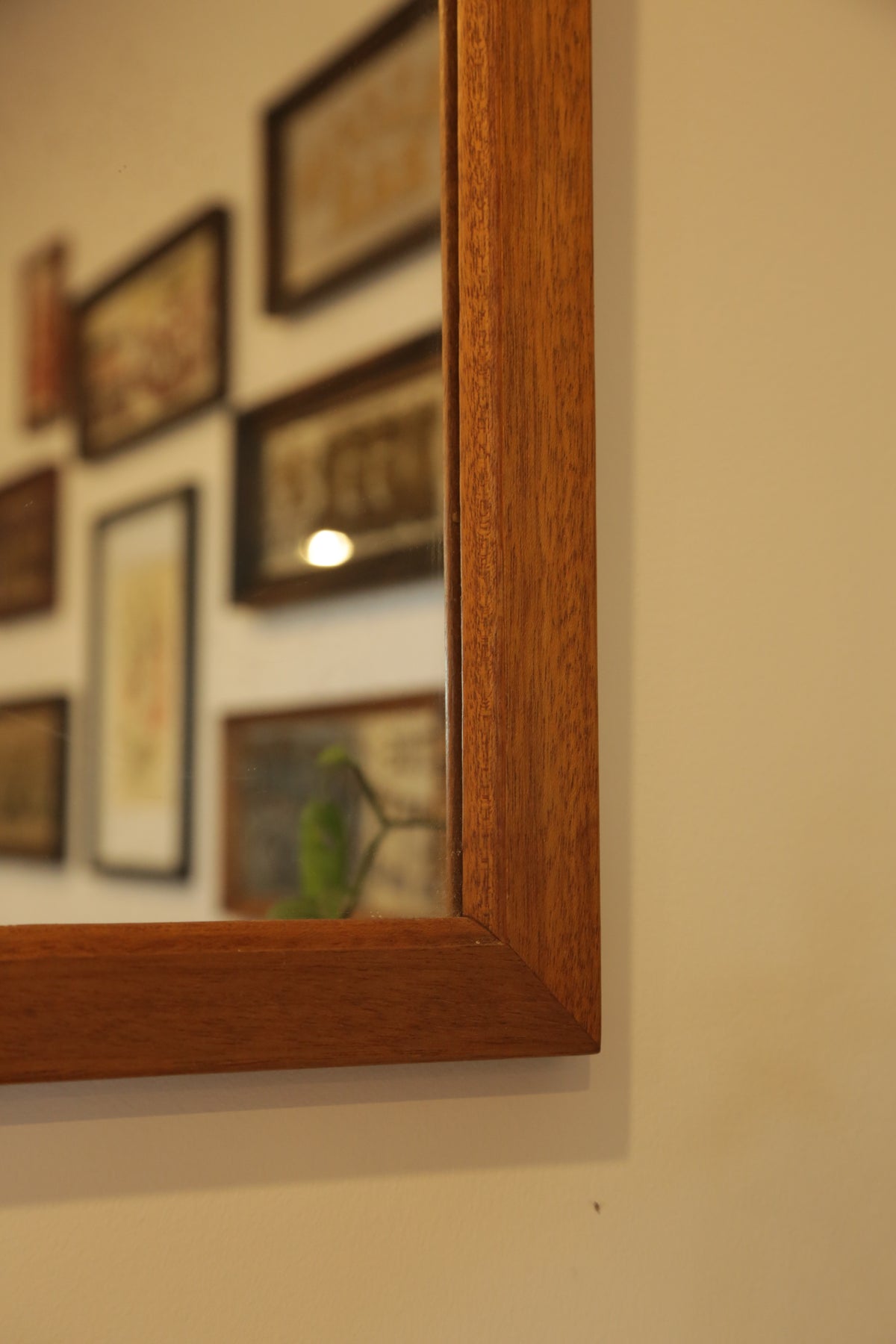 Vintage oak hanging mirror
