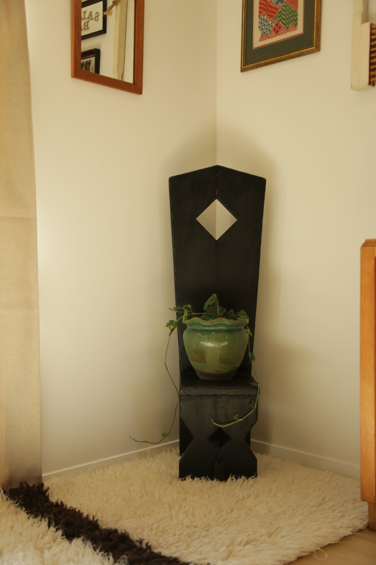 Tall Arts and Crafts Decorative Black Chair