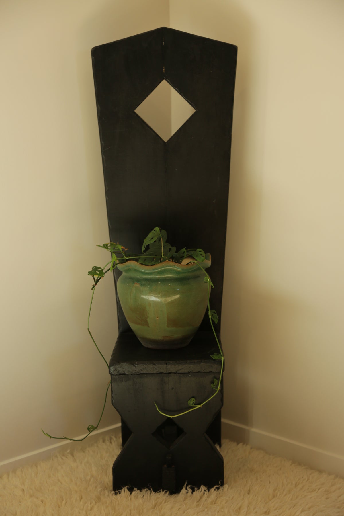 Tall Arts and Crafts Decorative Black Chair