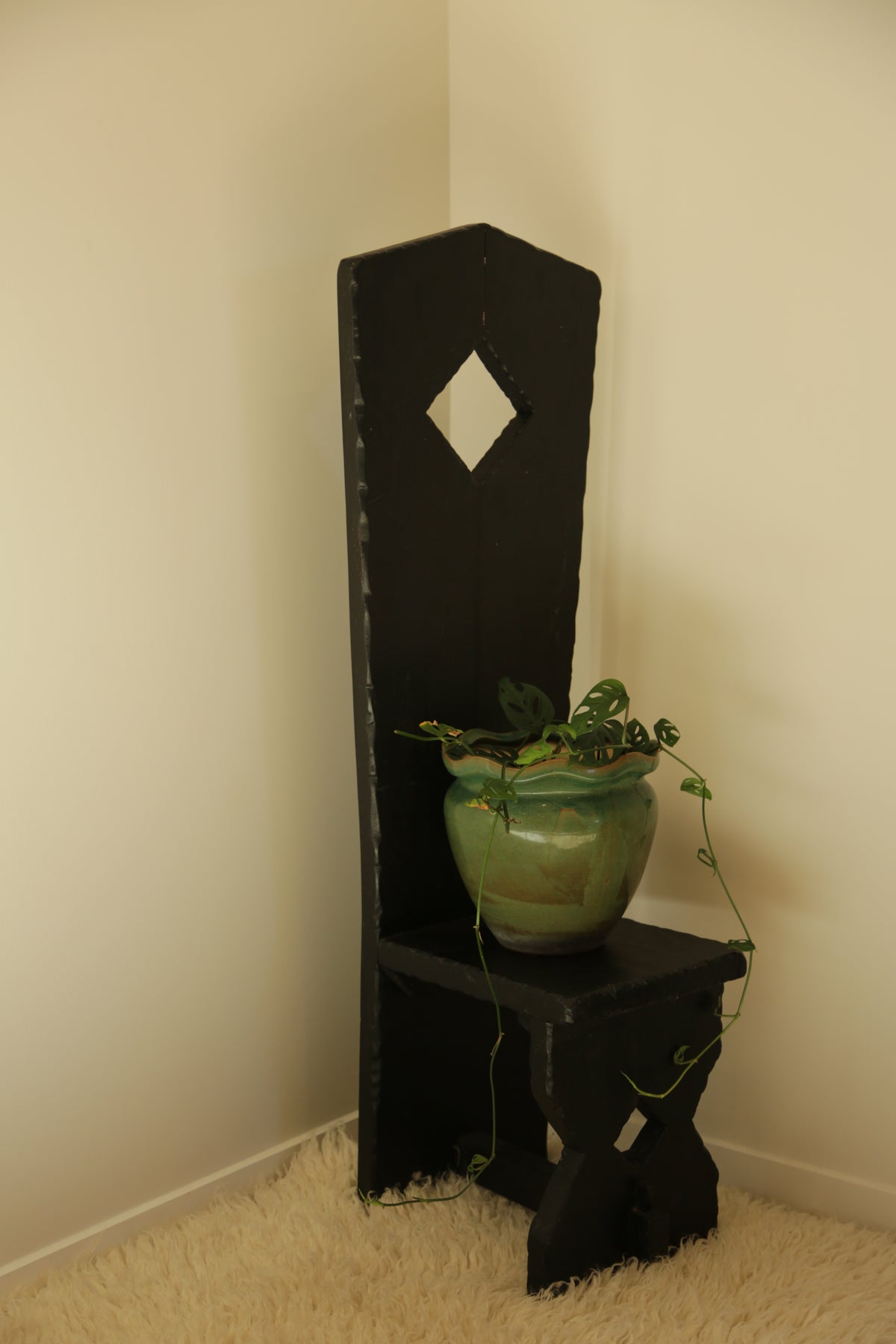Tall Arts and Crafts Decorative Black Chair