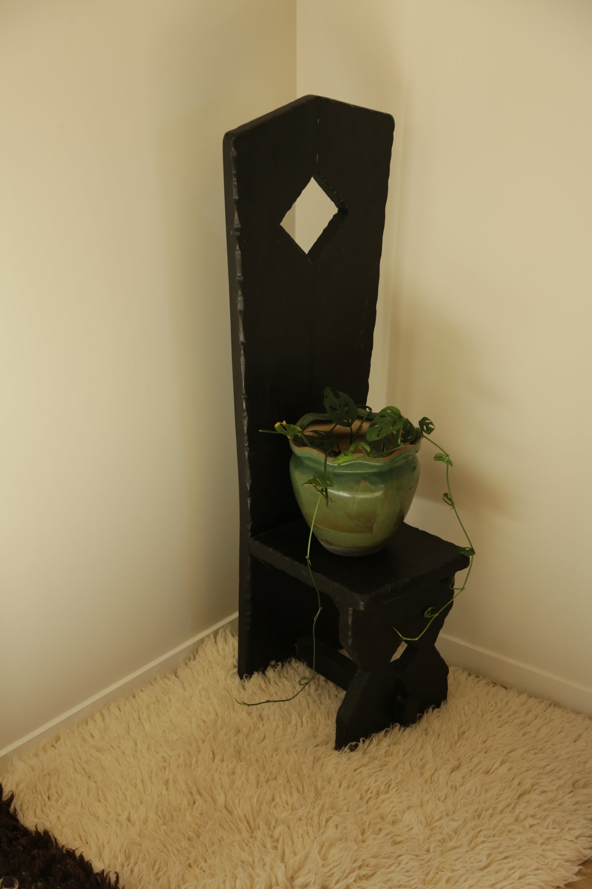Tall Arts and Crafts Decorative Black Chair