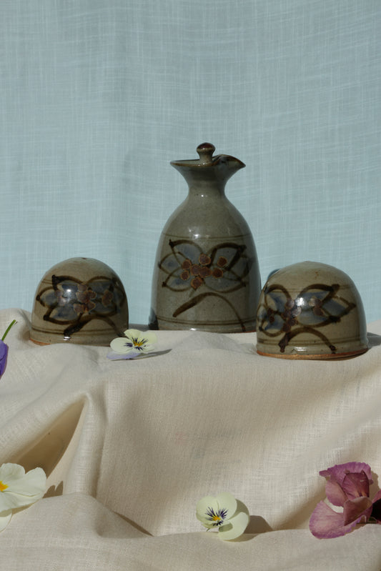 Studio Pottery oil & salt n' pepper shaker set
