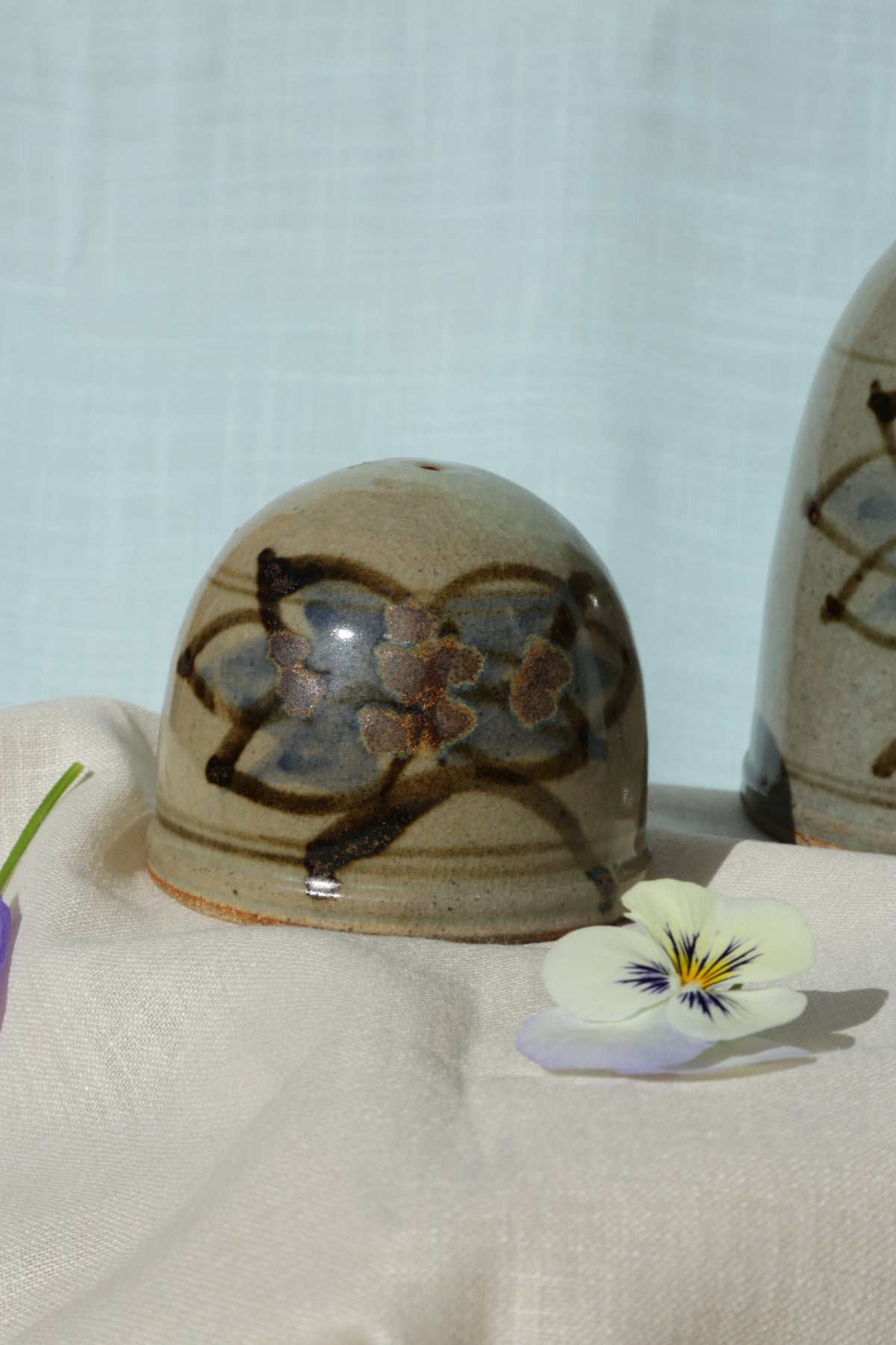 Studio Pottery oil & salt n' pepper shaker set