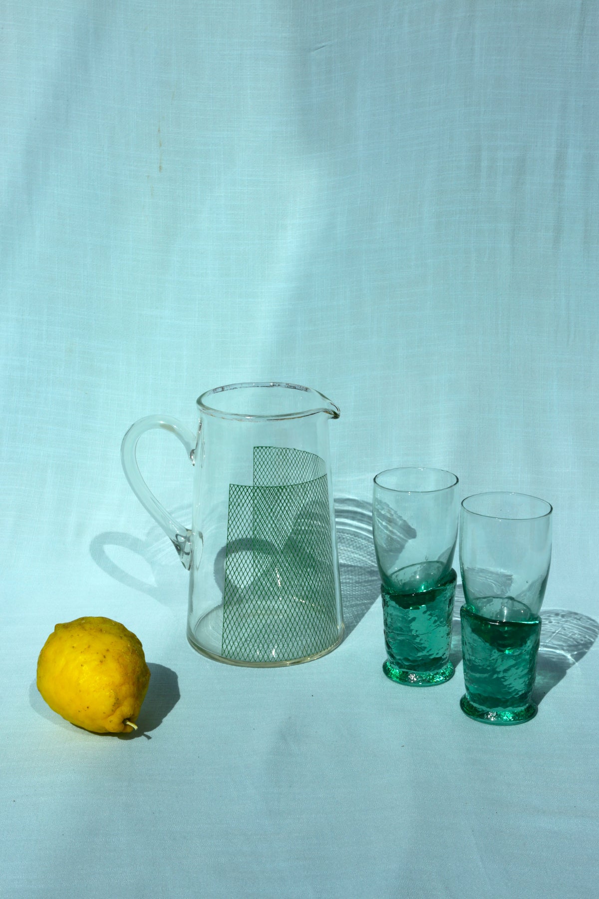 Green glass jug