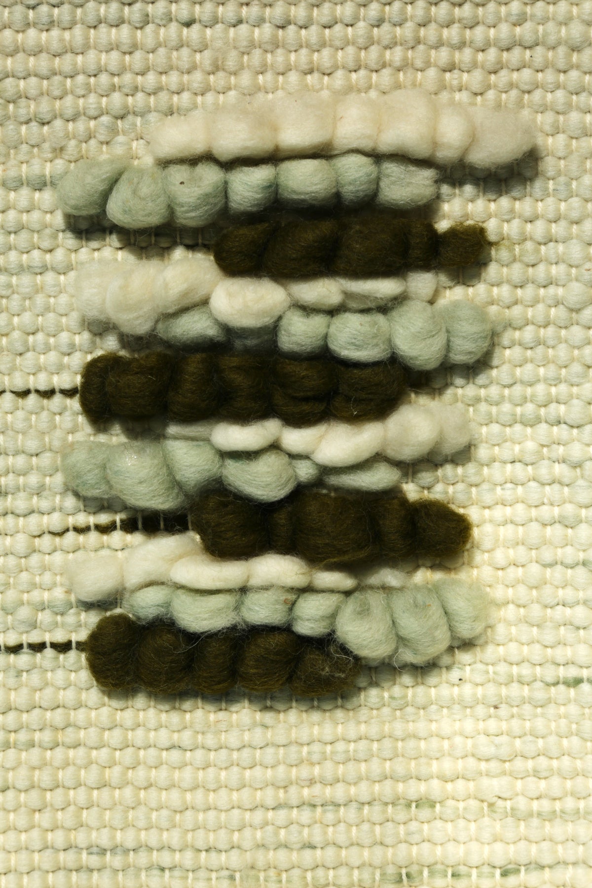 1960's wool tapestry in moss green