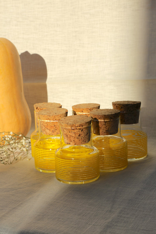Retro Belgium glass & cork jars